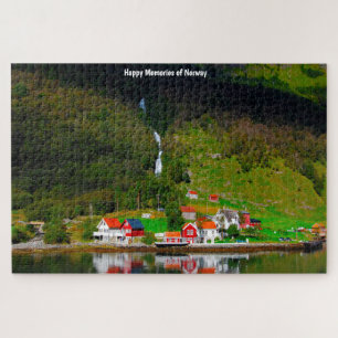 Norwegen Fjord Wasserfall Skandinavien. Jigsaw Puz Puzzle