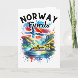 Norwegen Fjorde Kreuzfahrt Norwegische Flagge Skan Karte