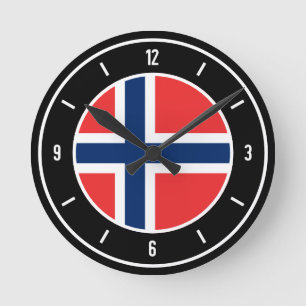 Norwegen Flagge Elegant Runde Wanduhr