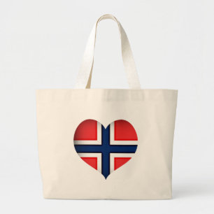 Norwegen Flagge Herz Jumbo Stoffbeutel