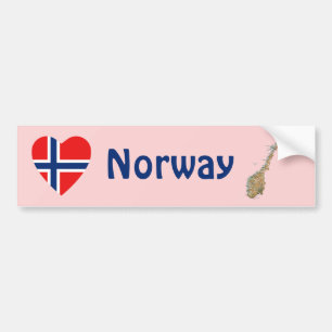 Norwegen Flagge Herz + Karte Aufkleber Autoaufkleber