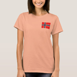 Norwegen Flagge + Karte T-Shirt