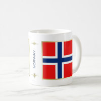 Norwegen-Flagge + Karten-Tasse