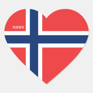 Norwegen Flagge Prächtig Patriotisch Herz-Aufkleber