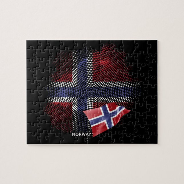 Norwegen-Flagge Puzzle (Horizontal)