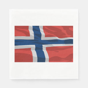 Norwegen Flagge rot und blau Serviette