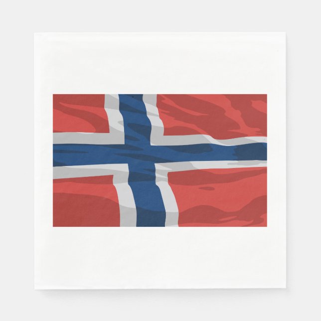 Norwegen Flagge rot und blau Serviette (Vorderseite)