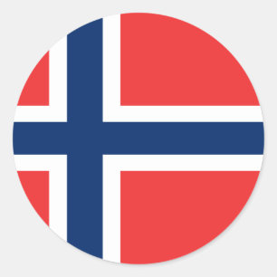 Norwegen, Flagge Runder Aufkleber