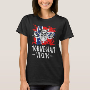 Norwegen Flagge Skandinavien Erbe Norweger Wikinge T-Shirt