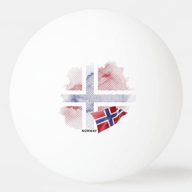 Norwegen-Flagge Tischtennisball (Vorderseite)