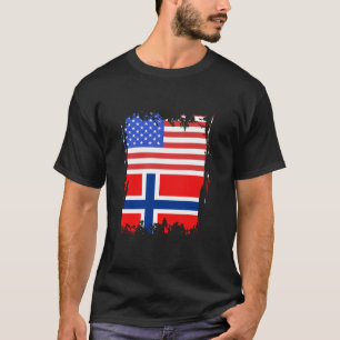 Norwegen-Flagge USA Amerika Norwegische Wurzeln No T-Shirt