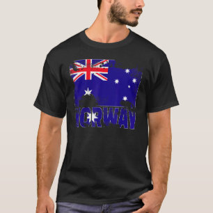 Norwegen-Flagge Vintage abgenutzt Skandinavien Gru T-Shirt
