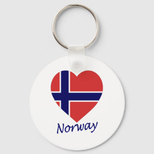 Norwegen-Flaggen-Herz Schlüsselanhänger