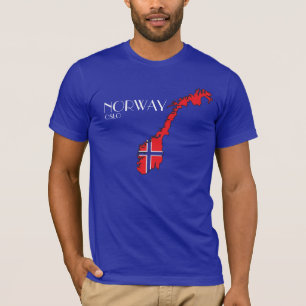 Norwegen-Flaggen-Karten-Shirt T-Shirt