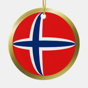 Norwegen-Flaggen-Ornament Keramikornament
