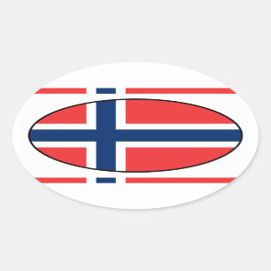 Norwegen-Flaggen-Oval-Aufkleber Ovaler Aufkleber