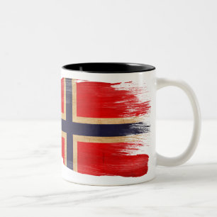 Norwegen-Flaggen-Tasse Zweifarbige Tasse