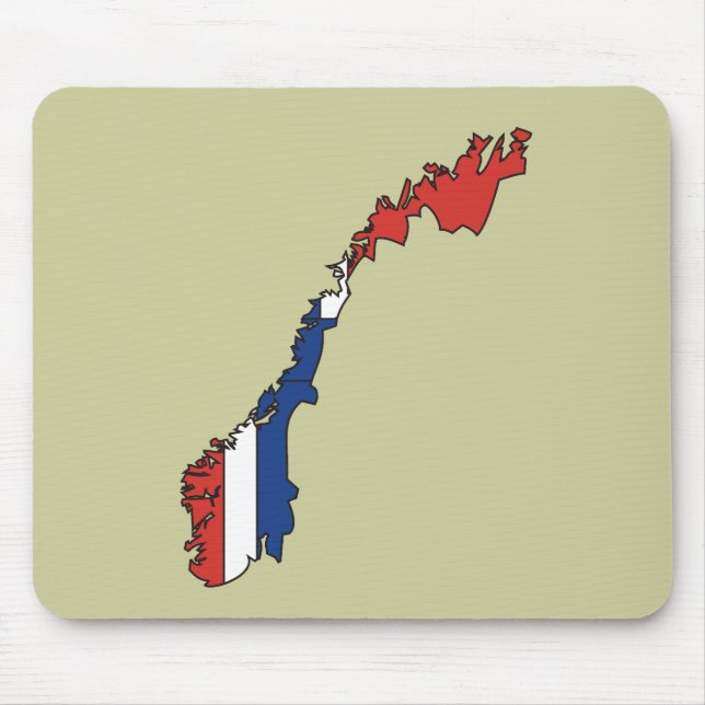 Norwegen-Flaggenkarte Mousepad (Vorne)