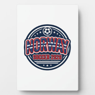 Norwegen Fußball 2026 Fußball Fett Land Typografie Fotoplatte