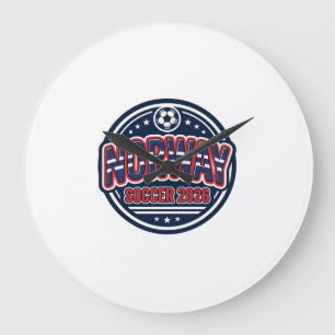 Norwegen Fußball 2026 Fußball Fett Land Typografie Große Wanduhr