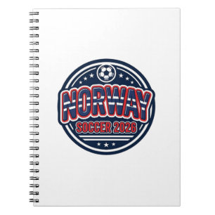 Norwegen Fußball 2026 Fußball Fett Land Typografie Notizblock