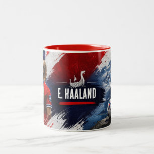 Norwegen Fußball Fan Geburtstagsname Zweifarbige Tasse