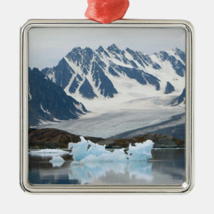 Norwegen, Gletscher und Eisberg Ornament Aus Metall