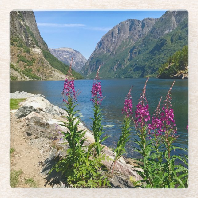 Norwegen Gudvangen Village Scene Glass Untersetzer (Vorderseite)
