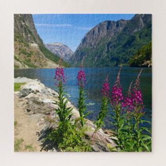 Norwegen Gudvangen Village Scene Jigsaw Puzzle