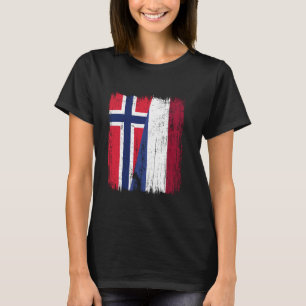 Norwegen Holland Halbflagge Norwegisches Niederlän T-Shirt