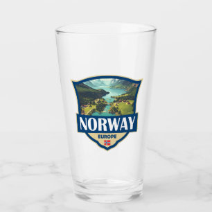 Norwegen Illustration Retro-Abzeichen Glas