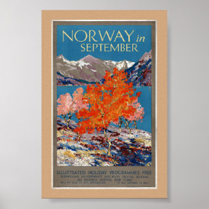 Norwegen im September Vintage Poster Restauriert