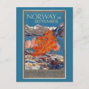 Norwegen im September Vintage Poster wiederhergest Postkarte