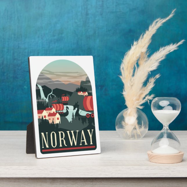 Norwegen Landscape Vintage Travel Postcard Fotoplatte (Seite)