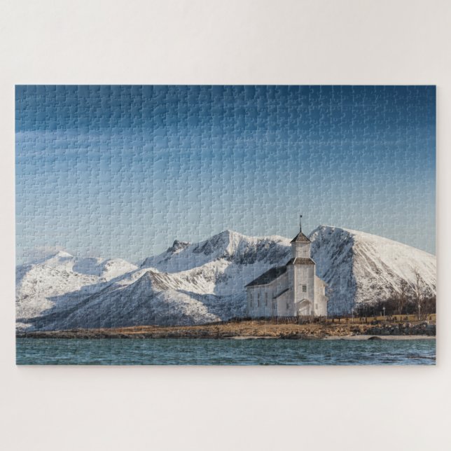 Norwegen Lofoten Church Puzzle (Horizontal)