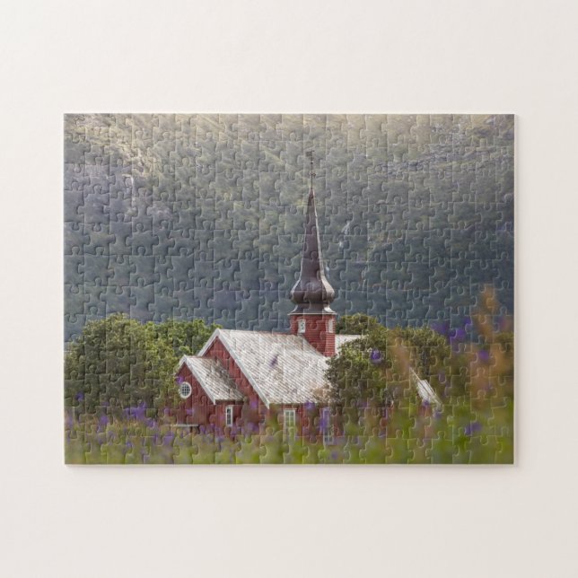 Norwegen Lofoten Church Puzzle (Horizontal)