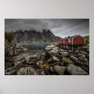 Norwegen Lofoten Inseln Kabine Poster