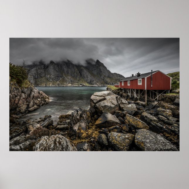 Norwegen Lofoten Inseln Kabine Poster (Vorne)