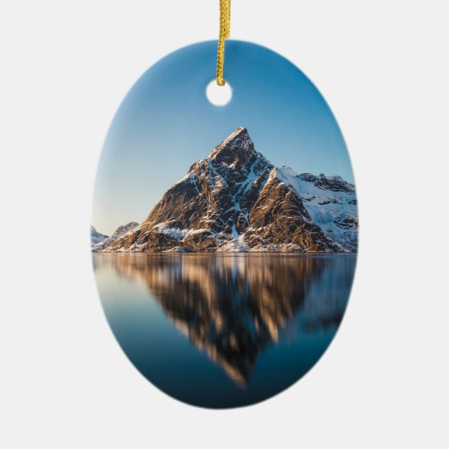 Norwegen Lofoten Mountain Keramik Ornament (Vorne)