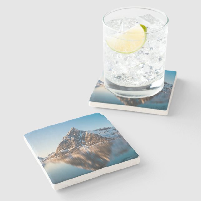 Norwegen Lofoten Mountain Steinuntersetzer (Seitenansicht)