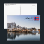 Norwegen Lofoten Postkarte<br><div class="desc">Foto Sakrisøya,  eine der Inseln des Lofoten-Archipels in Nordnorwegen,  Skandinavien. Foto © Sebastian Wurm.</div>