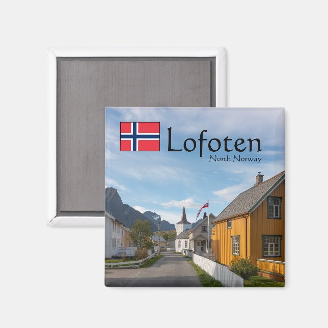 Norwegen Lofoten Reine Magnet (Vorderseite/Rückseite)