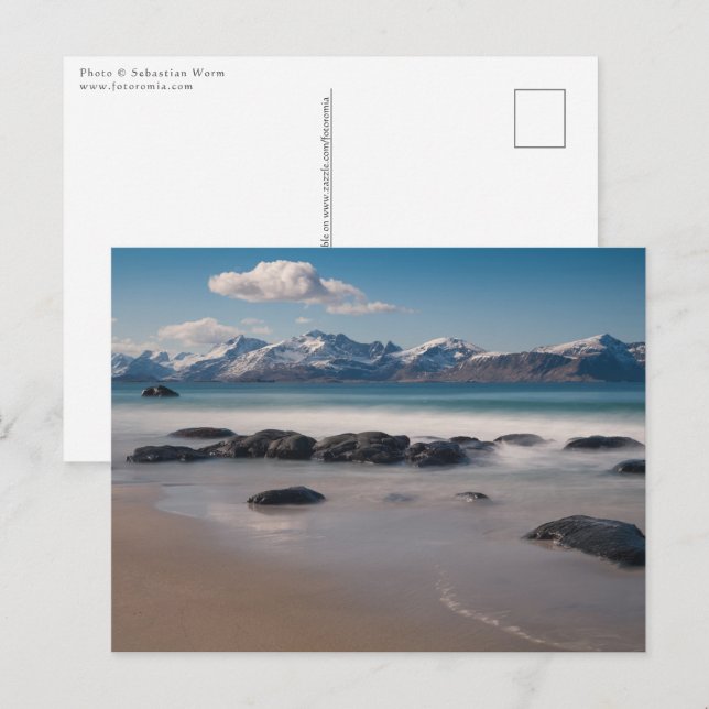 Norwegen Lofoten Vikten Beach Postkarte (Vorne/Hinten)