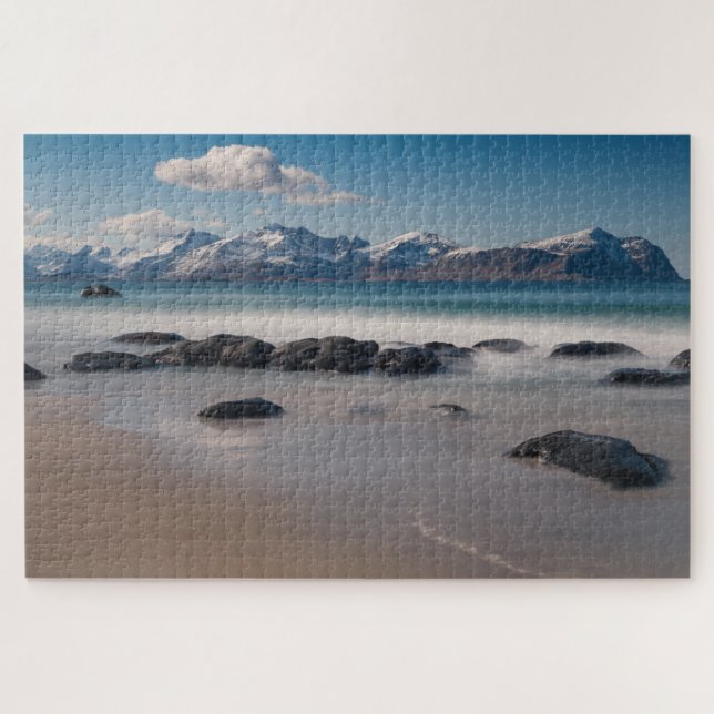 Norwegen Lofoten Vikten Beach Puzzle (Horizontal)