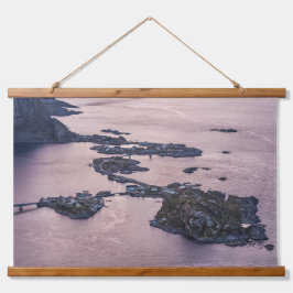 Norwegen Lofoten Wandteppich Mit Holzrahmen