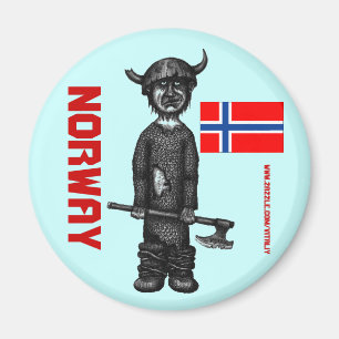 Norwegen-Magnet mit lustigem Wikinger Magnet