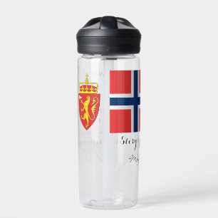 NORWEGEN - mit Monogramm, Fun Text, norwegische Fl Trinkflasche