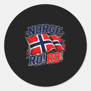 Norwegen Norge Flagge Vintage Norwegischer Fußball Runder Aufkleber