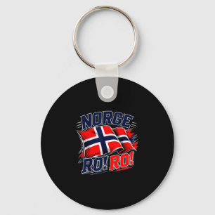 Norwegen Norge Flagge Vintage norwegischer Fußball Schlüsselanhänger