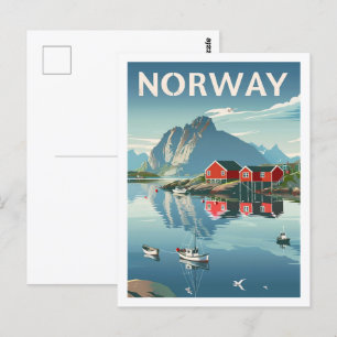 Norwegen Norge Vintage Berühmter Reiseort Postkarte
